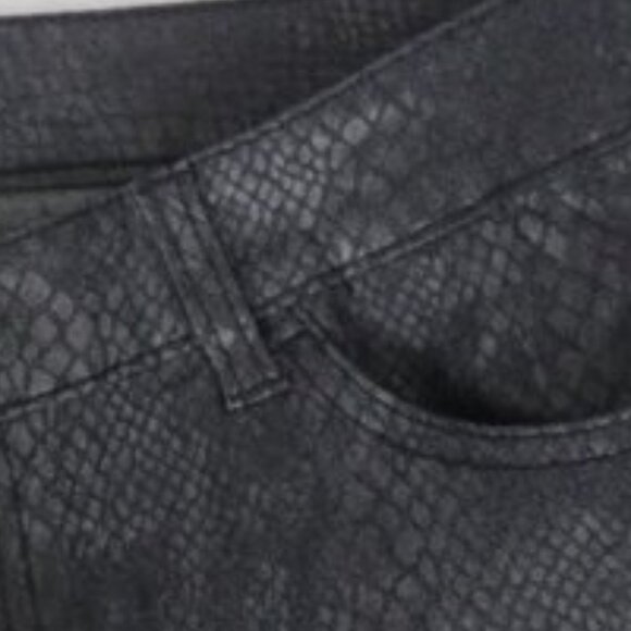 CHICO'S Platinum Denim Dark Gray Reptile Skin Capri Pants | Size 1/S - Picture 4 of 6